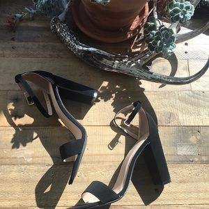 LIKE NEW Glaze Black Suede Heels